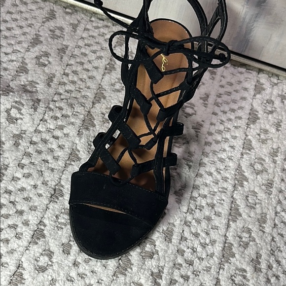 Qupid Black Strappy Heeled Sandals Women's 9 Elegant Evening Heeled Strappy NWOT - Picture 15 of 16